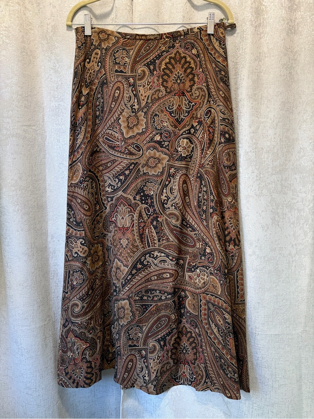 Liz Claiborne Brown Paisley A-Line Maxi Skirt women’s 12 - Picture 8 of 10